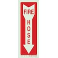 Brady Fire Hose Sign, 14" Height, 5" Width, Plastic, Rectangle, English 85476