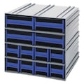 Quantum Storage Systems Parts Cabinet With Drawers with 12 Drawers, polypropylene, 11-3/4 in W x 11-3/8 in D QIC-8143BL