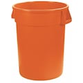 Carlisle Foodservice 32 gal. Round Trash Can, Orange, HDPE 34103224
