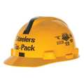 Msa Safety Front Brim Hard Hat, Type 1, Class E, Ratchet (4-Point), Gold 10102206