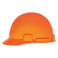 Msa Safety Front Brim Hard Hat, Ratchet (4-Point), Orange 10099413