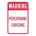 Lyle Pedestrian Crossing Traffic Sign, 18 in H, 12 in W, Aluminum, Vertical Rectangle, T1-1629-DG_12x18 T1-1629-DG_12x18