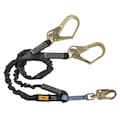 Condor Shock Absorbing Lanyard, 6 ft., 425 lb. Weight Capacity, Black 45J292