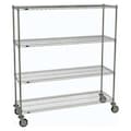 Metro Wire Cart, Chrome, 69in.H x 60in.L, Silver 1860NC-4,63UP-4,5MP-4