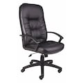 Zoro Select Leather Executive Chair, 23-, Fixed, Black 452R28