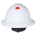 3M Full Brim Hard Hat, Type 1, Class E, Ratchet (4-Point), White H-801R-UV