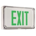 Dual-Lite NEMA 4X Aluminum Green/White Exit Sign, One-Side SEWLSGWE