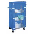 Lakeside Stainless Steel 4-Shelf Linen Cart w/Cover, 300 lb Capacity 332