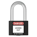 Zoro Select Lockout Padlock, KD, Black, 2"H 48JR43