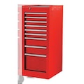 Proto 15"W Side Cabinet 9 Drawers, Red, 18"D x 35"H J541535-9RD-SC