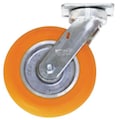 Zoro Select Kingpinless Swivel Plate Caster, Polyurethane, 1200 lb CDP-G-14