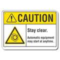Lyle Reflective  Stay Clear Caution Sign, 10 in Height, 14 in Width, Aluminum, Horizontal Rectangle LCU3-0008-RA_14x10