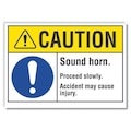 Lyle Lift Truck Traffic Caution Reflective Label, 5 in H, 7 in W, , English, LCU3-0045-RD_7x5 LCU3-0045-RD_7x5
