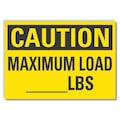 Lyle Maximum Load Caution Reflective Label, 10 in Height, 14 in Width, Reflective Sheeting, English LCU3-0276-RD_14x10