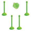 Mr. Chain Barrier Post Kit, 41" H, Safety Green 71314-4