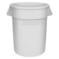 Tough Guy 10 gal. Round Trash Can, White, 15 3/4 in Dia, None, LLDPE 5DMR7