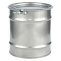 Zoro Select Open Head Transport Drum, 304 Stainless Steel, 8 gal, Unlined, Silver ST0804