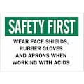 Brady Personal Protection Sign, 10" Height, 14" Width, Aluminum, Rectangle, English 40934