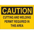 Brady Caution Sign, 7" Height, 10" Width, Plastic, Rectangle, English 22867