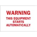 Brady Warning Sign, 7" Height, 10" Width, Polyester, Rectangle, English 88324