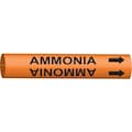 Brady Pipe Marker, Ammonia, Orange, 8 to 9-7/8 In 4290-G
