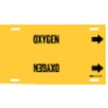 Brady Pipe Marker, Oxygen, Yellow, 8 to 9-7/8 In 4105-G