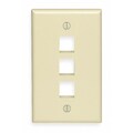 Leviton 3-Port Wallplate Unloaded, 1-Gang Use W/Snap-In Modules, Quickport WH 41080-3WP
