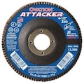United Abrasives/Sait SAIT 76211 Ovation® Attacker High Density Fiberglass Backed Flap Disc  (Type 27) 4-1/2" x 7/8", 120 Grit, 10-Pack 76211