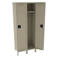 Tennsco Wardrobe Locker, 45 in W, 18 in D, 78 in H, (1) Tier, (3) Wide, Sand STK-151872-3SD