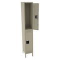 Tennsco Wardrobe Locker, 12 in W, 15 in D, 78 in H, (1) Wide, (2) Openings, Sand DTS-121536-1SD