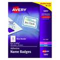 Avery Avery® White Adhesive Name Badges with Blue Border 5895, 2-1/3" x 3-3/8", Box of 400 727825895
