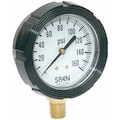 Span Pressure Gauge, 0 to 160 psi, 1/4 in MNPT, Plastic, Black LFS-210-160-G-KEMX