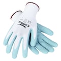 Condor Nitrile Coated Gloves, Palm Coverage, White/Gray, M, PR 5PE89
