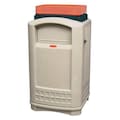 Rubbermaid Commercial 50 gal. Rectangular Trash Can, Beige, 25 in Dia, Swing, Plastic FG396300BEIG