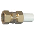 Zoro Select CPVC Transition Compression Union, Schedule SDR-11, 3/4" Pipe Size, Compression x CTS Hub TUC-007