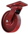 Zoro Select Plate Caster, Swivel, Cast Iron, 8 in, 1500 lb, A S-HS-8M