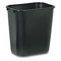 Rubbermaid Commercial Rectangular Wastebasket, 7 gal, LLDPE, Open Top, Plastic, Black FG295600BLA