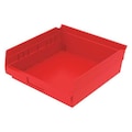 Akro-Mils Shelf Storage Bin, Red, Plastic, 11 5/8 in L x 11 1/8 in W x 4 in H, 20 lb Load Capacity 30170RED