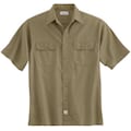 Carhartt Short Sleeve Shirt, Khaki, Poly/Cott, L S223 KHI LRG REG