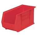 Akro-Mils Hang & Stack Storage Bin, Red, Plastic, 18 in L x 8 1/4 in W x 9 in H, 60 lb Load Capacity 30265RED