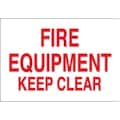 Brady Fire Equipment Sign, 10" Height, 14" Width, Plastic, Rectangle, English 25712