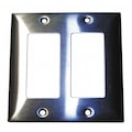 Hubbell GFCI Opening Wall Plates, Number of Gangs: 2 Stainless Steel, Brushed Finish, Silver SS262