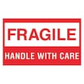 Tape Logic Tape Logic® Labels, "Fragile - Handle With Care", 3" x 5", Red/White, 500/Roll DL1070