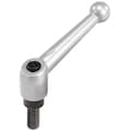 Kipp Adjustable Handle, Size: 5 M12X70 Zinc, Silver Metallic, Comp: Steel K0116.5123X70