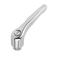 Kipp Adjustable Handle, Size: 3 M10, Zinc High-Gloss Chromed, Comp: Stainless Steel K0123.3106