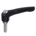 Kipp Adjustable Handle, With Protective Cap Size: 2 M06X15, Zinc Black Satin, Comp: Stainless Steel K0123.92061X15