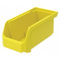 Zoro Select Hang and Stack Storage Bin, Yellow, Plastic, 10 7/8 in L x 5 1/2 in W x 5 in H, 20 lb Load Capacity HSN230YELLOG