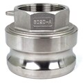 Zoro Select Cam and Groove Adapter, 3", 316 SS PLE88