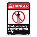 Nmc Danger Confined Space Enter By Permit Only Sign, DGA36AB DGA36AB