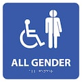 Nmc All Gender/Handicapped Braille Ada Sign, ADA22BL ADA22BL